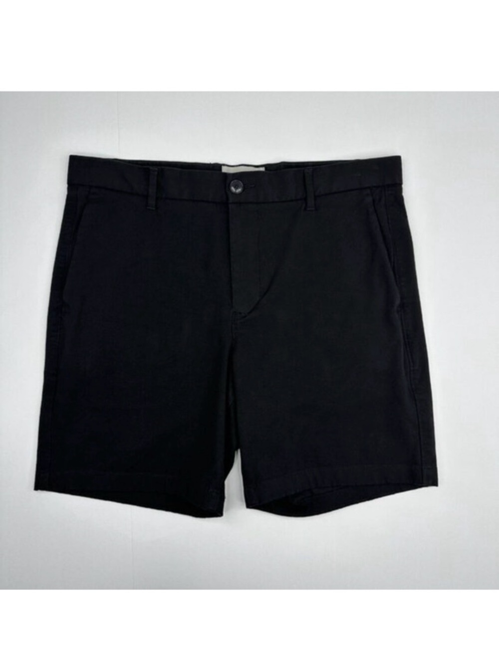 Everlane Performance‎ Chino Shorts Black Size 33-35 Stretch Cotton 7 Inch Inseam